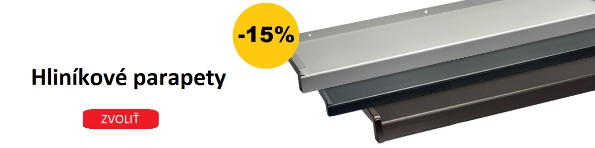 Alu ťahané parapety 25 mm nos zĺava