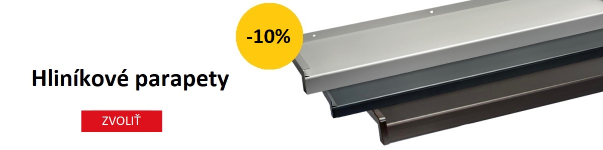 Alu ťahané parapety 25 mm nos zĺava 10%