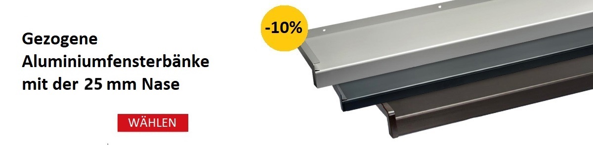 Gezogene Aluminiumfensterbänke mit der 25 mm Nase