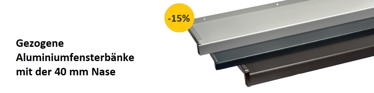 Gezogene Aluminiumfensterbänke mit der 40 mm Nase